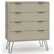 Avoch Wooden Wide Chest Of 4 Drawers In Light Oak