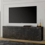 Taylor TV Stand With 2 Doors 3 Drawers In Black Marble Effect