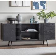 Holien Wooden TV Sideboard With 2 Doors In Black