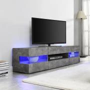 Kirsten Wooden TV Stand In Concrete Effect With LED Lighting