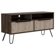 Newcastle Wooden TV Stand In Smoked Bleached Oak With 4 Doors