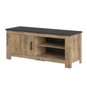 Rapilla Wooden 1 Door TV Stand In Chestnut And Matera Grey