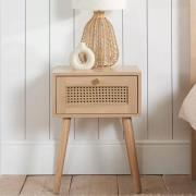 ie Wooden Bedside Cabinet With 1 Drawer In Oak