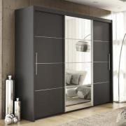 Idaho Mirrored Wardrobe With 3 Sliding Doors In Graphite