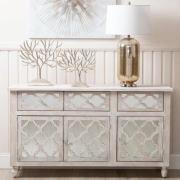 Halifax Mirrored Sideboard Wide With 3 Doors 3 Drawers In Natural