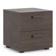 Denton Wooden Bedside Cabinet With 2 Drawers In Dark Oak