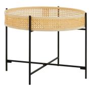 Daire Wooden Coffee Table With Cross Legs In Black