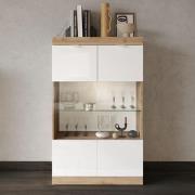 Saya High Gloss Display Cabinet With 2 Doors In White And Cadiz