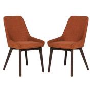 Acton Rust Fabric Dining Chairs In Pair