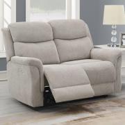 Fiona Fabric Electric Recliner 2 Seater Sofa In Beige