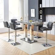 Caprice Large Melange Effect Bar Table 6 Candid Grey Stools