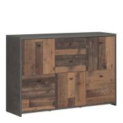 Beile Sideboard 5 Doors 2 Drawers In Dark Grey And Concrete