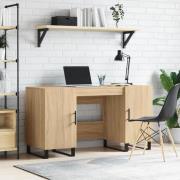 Alivia Wooden Computer Desk With 2 Doors In Sonoma Oak