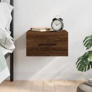 Valence Wall Hung Wooden Bedside Cabinet In Brown Oak