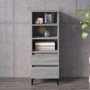 Brescia Wooden Bookcase With 2 Drawers In Grey Sonoma Oak