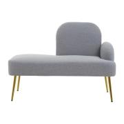 Havana Fabric Lounge Chaise Chair In Grey