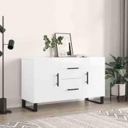 Avalon High Gloss Sideboard With 2 Doors 2 Drawers In White