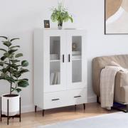 Derby High Gloss Display Cabinet With 2 Doors 1 Drawer In White