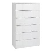 Salter High Gloss Chest Of 6 Drawers In White