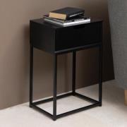 Mulvane Wooden 1 Drawer Bedside Table In Black