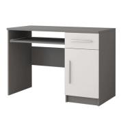 Oxnard Wooden Computer Desk With 1 Door 1 Drawer In Matt Grey