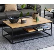 Giza Wooden Coffee Table In Matt Wild Oak With Undershelf