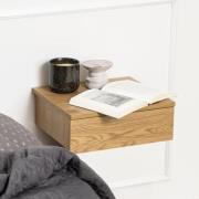 Aviana Wall Hung Wooden Bedside Cabinet In Matt Wild Oak