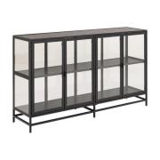 Salvo Wooden Display Cabinet With 4 Doors In Ash Black