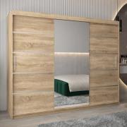 Vevey II Mirrored Wardrobe 3 Sliding Doors 250cm In Sonoma Oak