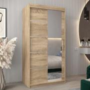 Vevey II Mirrored Wardrobe 2 Sliding Doors 100cm In Sonoma Oak