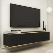 Mexico Floating Wooden TV Stand With 2 Doors In Black