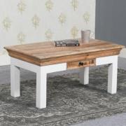 Accra Solid Mango Wood Coffee Table With 1 Drawer In Oak