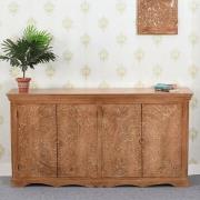 Alaro Solid Mangowood Sideboard With 4 Doors In Oak