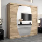 Eden Mirrored Wardrobe 2 Sliding Doors 200cm In Sonoma Oak