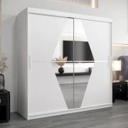 Beloit Mirrored Wardrobe 2 Sliding Doors 200cm In White