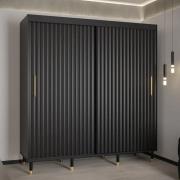 Adel I Wooden Wardrobe With 2 Sliding Doors 200cm In Black