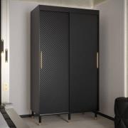 Metz I Wooden Wardrobe With 2 Sliding Doors 120cm In Black