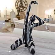 Amorous Yoga Lady Sculpture In Black And Grey