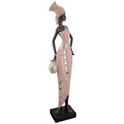 Ocala Polyresin Malaika Sculpture In Brown And Rose