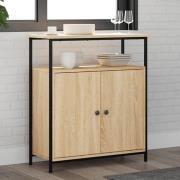 Lecco Wooden Sideboard With 2 Doors 1 Shelf In Sonoma Oak