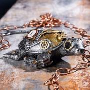 Ocala Polyresin Steampunk Turtle Sculpture In Silver