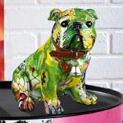 Ocala Polyresin Mops Sitting Sculpture In Multicolour