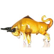 Newark Glass Bull Sculpture In Brown