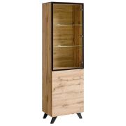 Torino Wooden Display Cabinet 2 Doors In Wotan Oak With LED