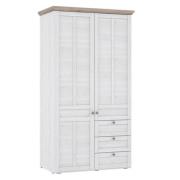 Iloppa Wooden Wardrobe With 2 Doors In Nelson Oak And Snowy Oak