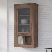 Calgary Wooden Display Cabinet Wall With 1 Door In Tabak Oak