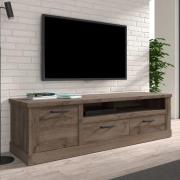 Calgary Wooden TV Stand With 1 Door 2 Drawers In Tabak Oak