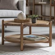 Captiva Wooden Round Coffee Table In Natural