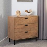 Lagos Wooden Chest Of 3 Drawers In Medium Oak