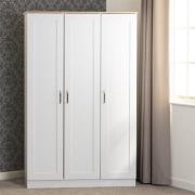 Parnu Wooden Wardrobe With 3 Doors In White And Oak